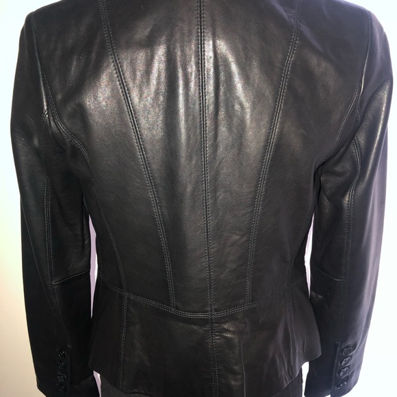 CONTEXT Black Leather Jacket - Picture 2 of 9